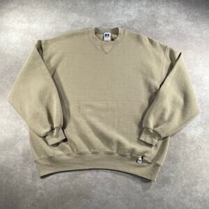 Vintage Russell Athletic Sweatshirt Tan Crewneck Made USA